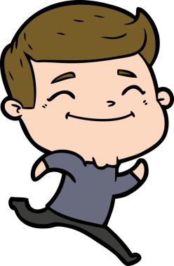 Bir insan tarafından çizilmiş mutlu çizgi film adamı.