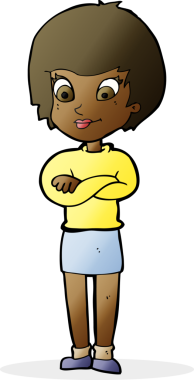 Bir insan tarafından çizilmiş gururlu bir kadın.