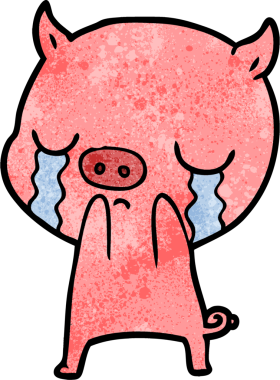 Bir insan tarafından çizilmiş domuz ağlaması.