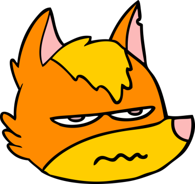 Bir insan tarafından çizilmiş kızgın tilki çizgi film karakteri