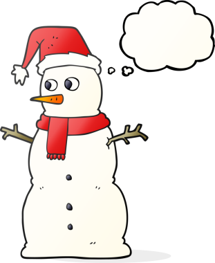 Bir insan tarafından çizilmiş serbest çizim balon kardan adam.