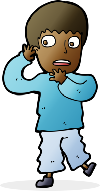 Bir insan tarafından çizilmiş korkmuş bir çocuk.