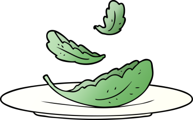 Bir insan tarafından çizilmiş salata yaprakları.