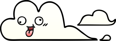 Bir insan tarafından çizilmiş gölgelenmiş bulutlar.