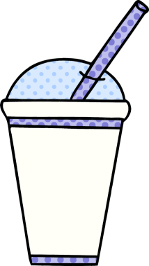 Çizgi roman tarzı, bir insan tarafından çizilmiş tuhaf bir içecek.