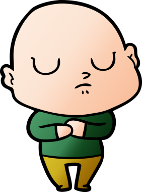 bir insan tarafından çizilmiş kel bir adam.