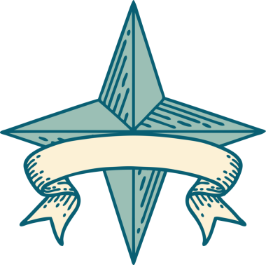 Bir insan tarafından çizilmiş geleneksel bir yıldız dövmesi