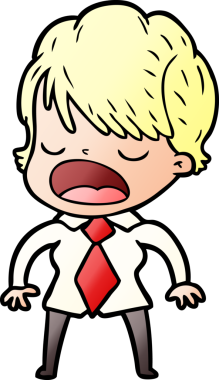 Bir insan tarafından çizilmiş bir karikatür kadın konuşuyor.