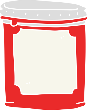 Bir insan tarafından çizilen reçelin düz renk çizimi