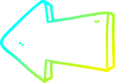 Soğuk gradyan çizgi çizimi bir insan tarafından çizilmiş bir oku işaret ediyor.