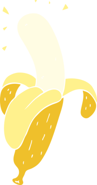 Bir insan tarafından çizilmiş düz renkli çizgi film muzuName