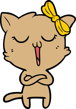 Bir insan tarafından çizilmiş çizgi film kedisi.