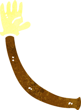 Bir insan tarafından çizilmiş lastik eldivenli çizgi film kolu.