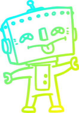 Bir insan tarafından çizilmiş soğuk gradyan robot çizimi