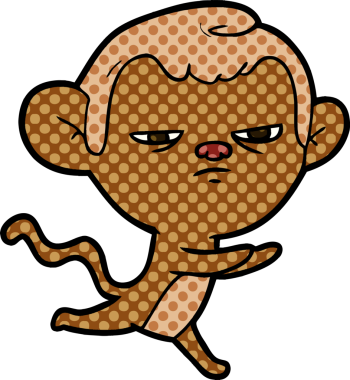 Bir insan tarafından çizilmiş çizgi maymun.