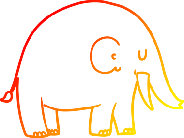 Bir insan tarafından çizilmiş karikatür fili çizimi