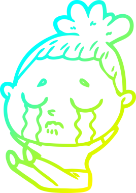 Bir insan tarafından çizilmiş ağlayan bir karikatür çizimi.