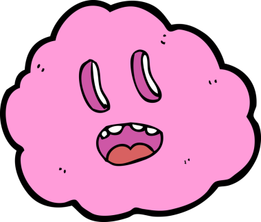 Bir insan tarafından çizilmiş karikatürümsü bulut.