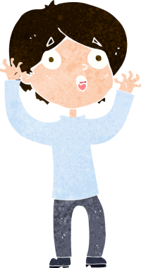 Bir insan tarafından çizilmiş korkmuş bir adam.