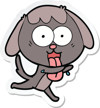 Bir insan tarafından çizilmiş şirin bir köpeğin çıkartması.