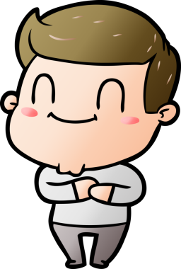 Bir insan tarafından çizilmiş mutlu bir adam.