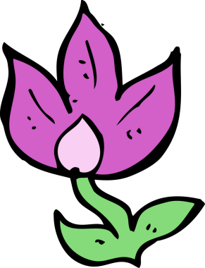 Bir insan tarafından çizilmiş karikatür çiçeği