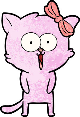 Bir insan tarafından çizilmiş çizgi film kedisi.