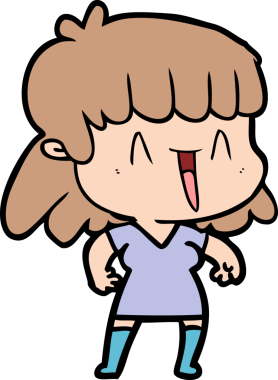 Bir insan tarafından çizilmiş karikatür kadın.