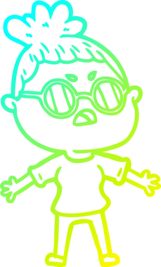 Bir insan tarafından çizilmiş bir çizgi filmin soğuk gradyan çizimi.