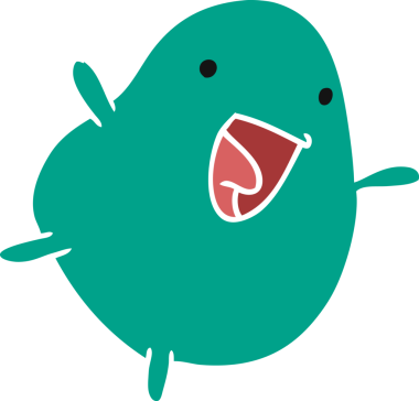 Bir insan tarafından çizilmiş güzel, mutlu bir fasulye resmi.