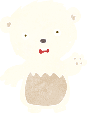 Bir insan tarafından çizilmiş endişeli bir kutup ayısı.