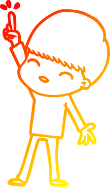 Bir insan tarafından çizilmiş mutlu çizgi film çocuğu çizimi.