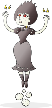 Bir insan tarafından çizilmiş serbest çizim vampir kız çizimi.