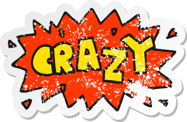 Bir insan tarafından çizilmiş çılgın bir çizgi film sözcüğünün sıkıntılı çıkartması.