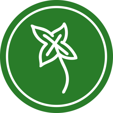 Bir insan tarafından çizilmiş doğal yaprak dairesel simgesi