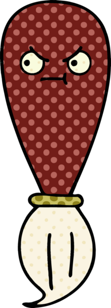 Bir insan tarafından çizilmiş bir boya fırçasının karikatürü.