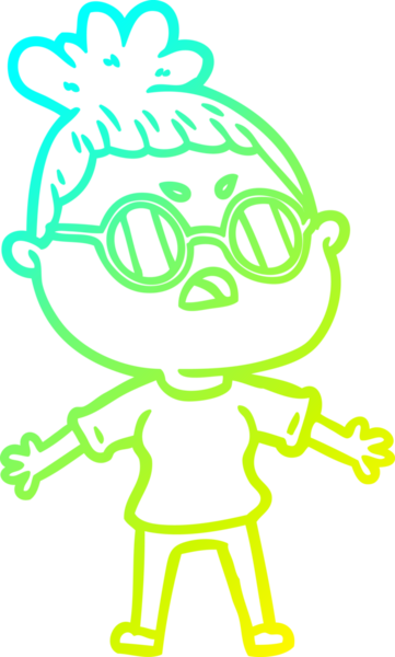 Bir insan tarafından çizilmiş bir çizgi filmin soğuk gradyan çizimi.