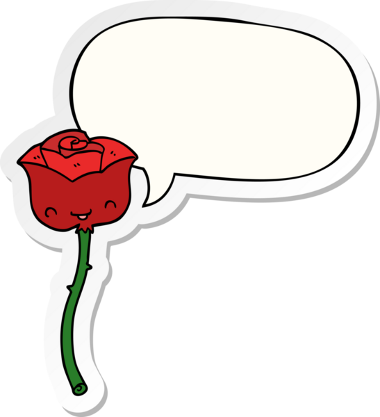 Bir insan tarafından çizilmiş baloncuk çıkartmalı bir gül.