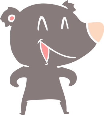 Gülen ayı düz renkli çizgi film bir insan tarafından çizildi.