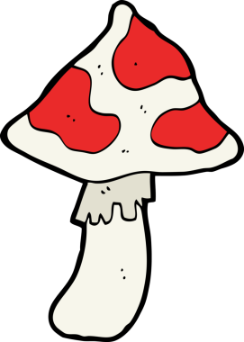 Bir insan tarafından çizilmiş mantar taburesi.