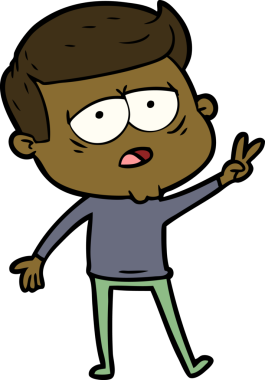 Bir insan tarafından çizilmiş yorgun bir adam.