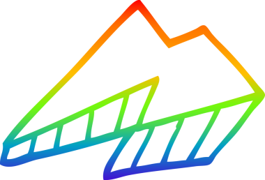 gökkuşağı gradyan çizgi çizimi bir insan tarafından çizilmiş bir karikatür yıldırımı