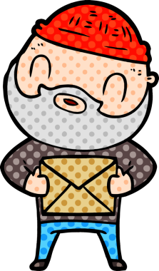 Bir insan tarafından çizilmiş sakallı bir adam.