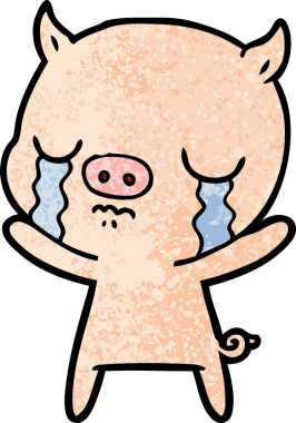 Bir insan tarafından çizilmiş domuz ağlaması.