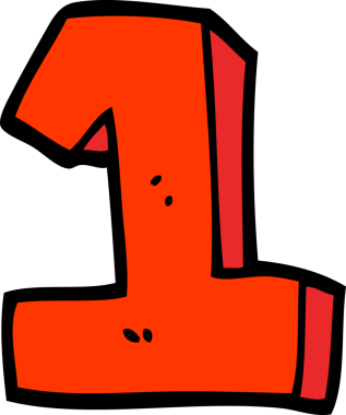 Bir insan tarafından çizilmiş bir numaralı karikatür.