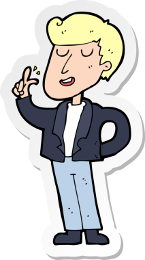 Bir insan tarafından çizilmiş havalı bir adamın parmak şıklatması.