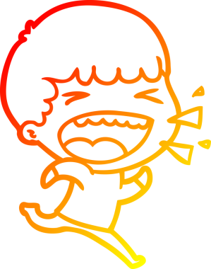 Bir insan tarafından çizilmiş gülen adamın sıcak çizgi çizimi.