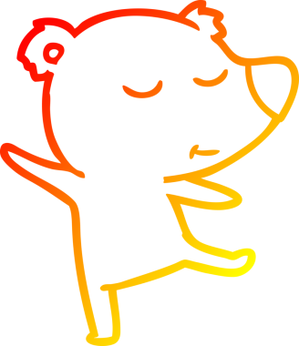 Bir insan tarafından çizilmiş mutlu bir ayının çizgi film çizimi.