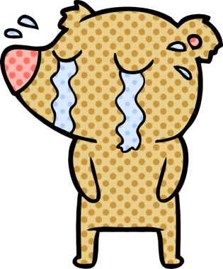 Bir insan tarafından çizilmiş ağlayan ayı.