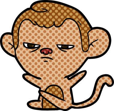 Bir insan tarafından çizilmiş çizgi maymun.